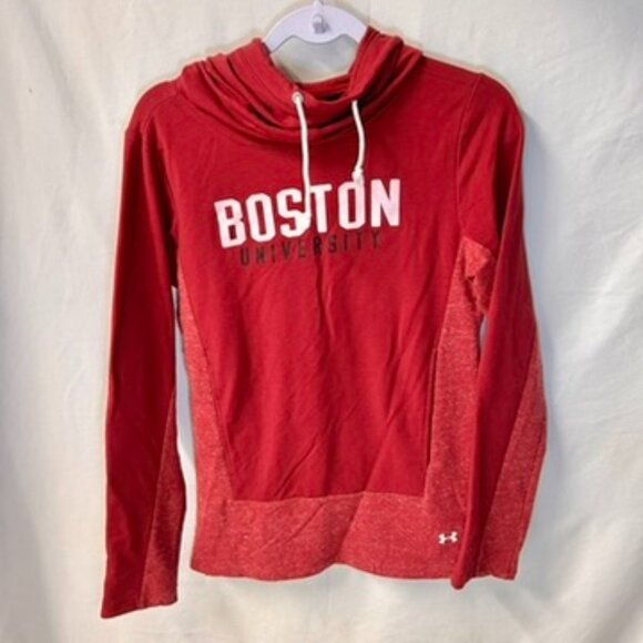 Under Armour Red Boston University Hoodie with Pockets Size Small - Picture 1 of 5